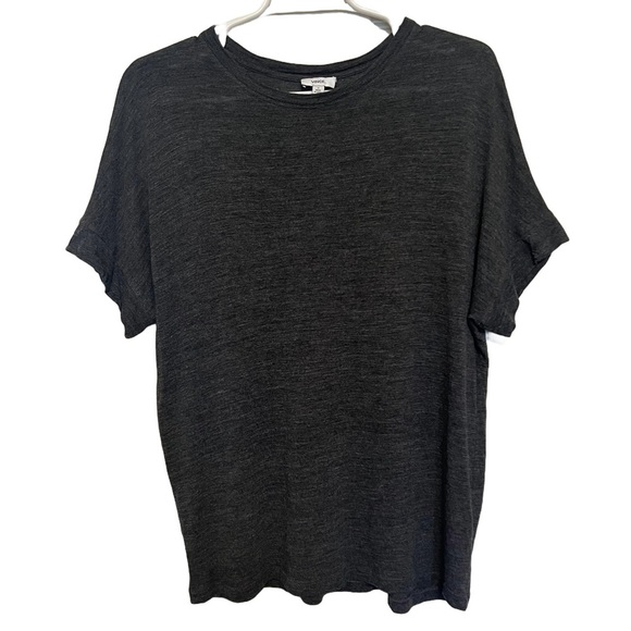 VINCE -Women’s Heathered Black Short Sleeve Tee Shirt Size M - Picture 1 of 11